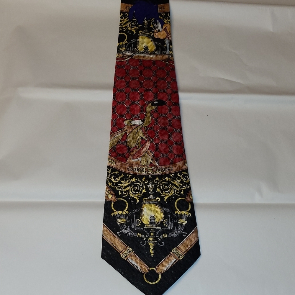 WILLIE COYOTE AND ROADRUNNER VINTAGE RETRO Stylish Black and Red Men's Tie